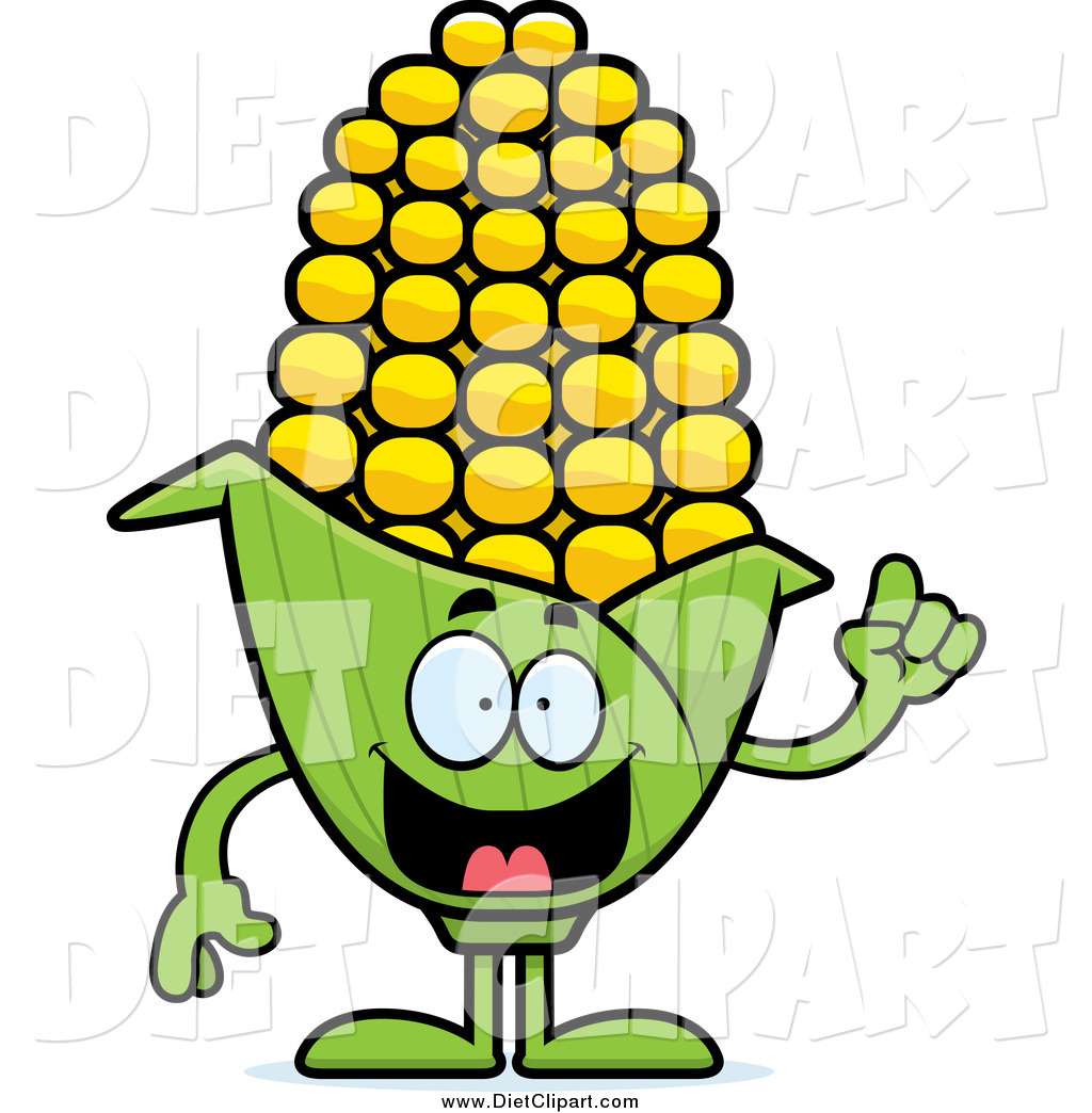 Larger Preview  Diet Clip Art Of A Smart Corn Mascot With An Idea By    