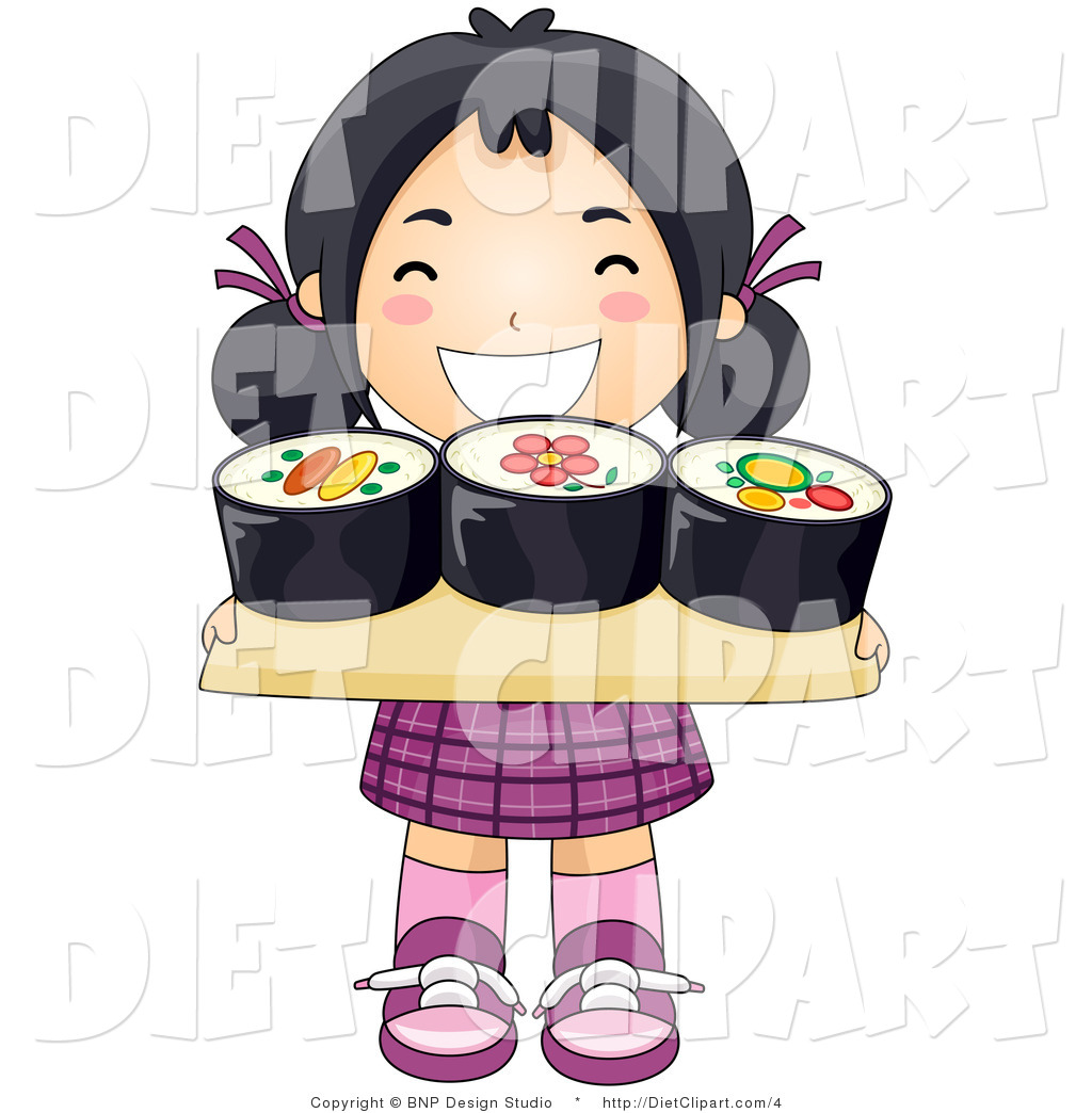 Larger Preview  Vector Diet Clip Art Of A Cute Little Asian Girl    