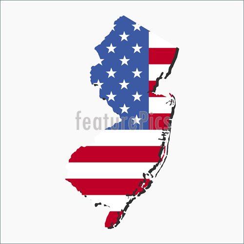 New Jersey Map Flag Illustration