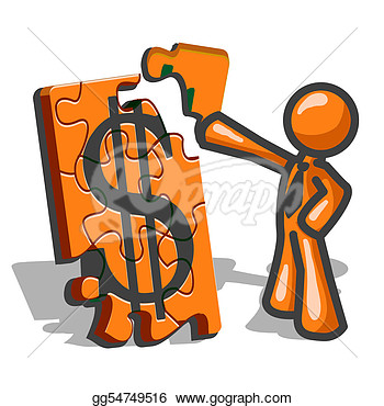       Orange Man Financial Puzzles  Stock Clipart Gg54749516   Gograph