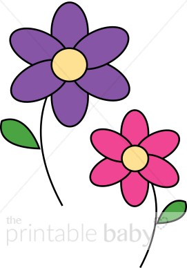 Pink And Purple Flowers Clipart
