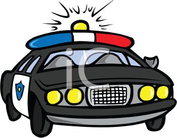 Police Car In A Chase With Its Lights Flashing   Royalty Free Clip Art    