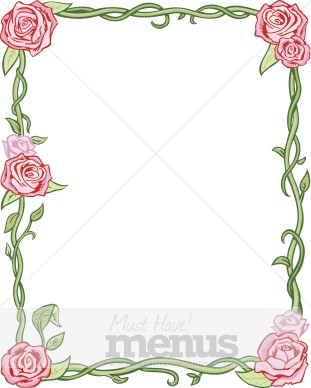 Rose Frame With Vines Intertwining Vines Support Large Pink Roses At