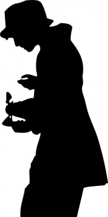 Silhouette Person With Hat Clip Art Free Vector In Open Office Drawing    