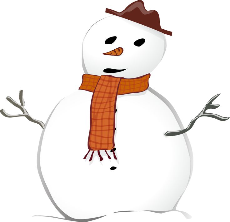 Snowman With Orange Scarf And Hat    Holiday Clip Art   Pinterest