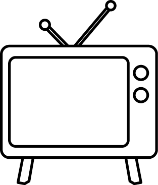     Television Clip Art Image   Black And White Outline Of A Television