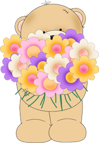 Bear Holding A Bunch Of Flowers   Bear Holding A Bunch Of Flowers That    