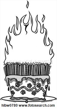 Birthday Cake On Fire Clip Art