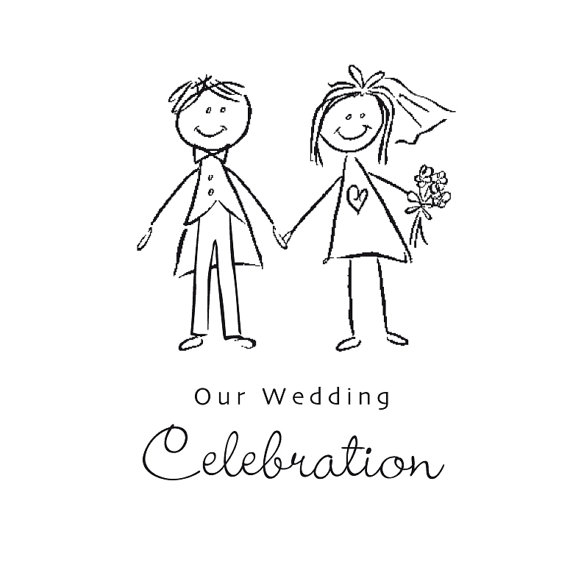 Bride And Groom Cartoon Clip Art Graphic To Use On A Wedding