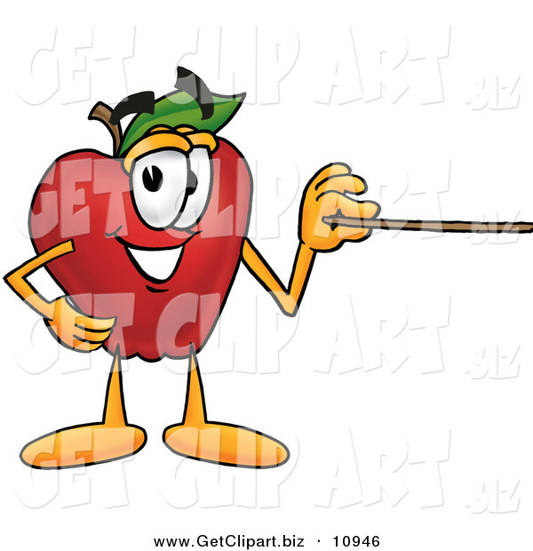 Clip Art Of A Improvement To Clipart Helperred Apple Character Mascot    