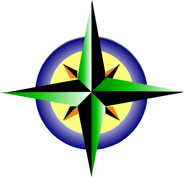 Compass Refreshing Green Blue With Yellow Clip Art At Clker Com