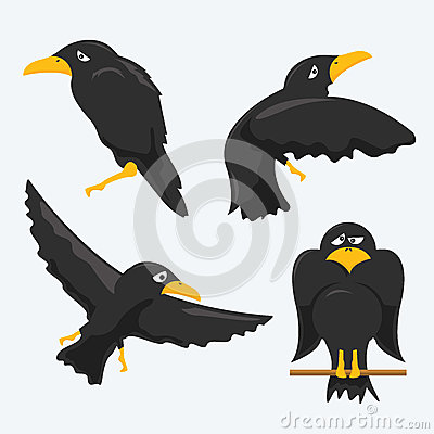 Crow Cartoons Vector Set Cartoon Crows 44947864 Jpg