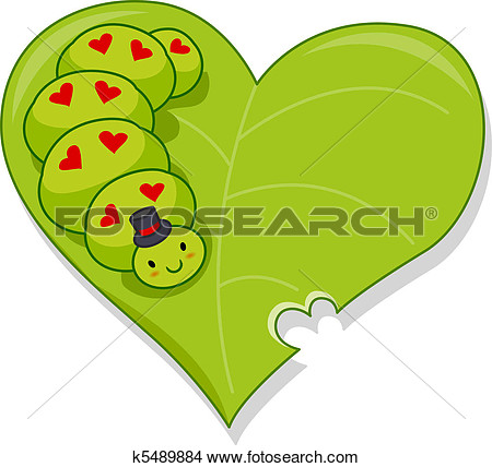 Drawing   Caterpillar On A Leaf  Fotosearch   Search Clip Art