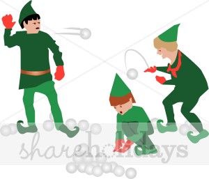 Elves In Snowball Fight