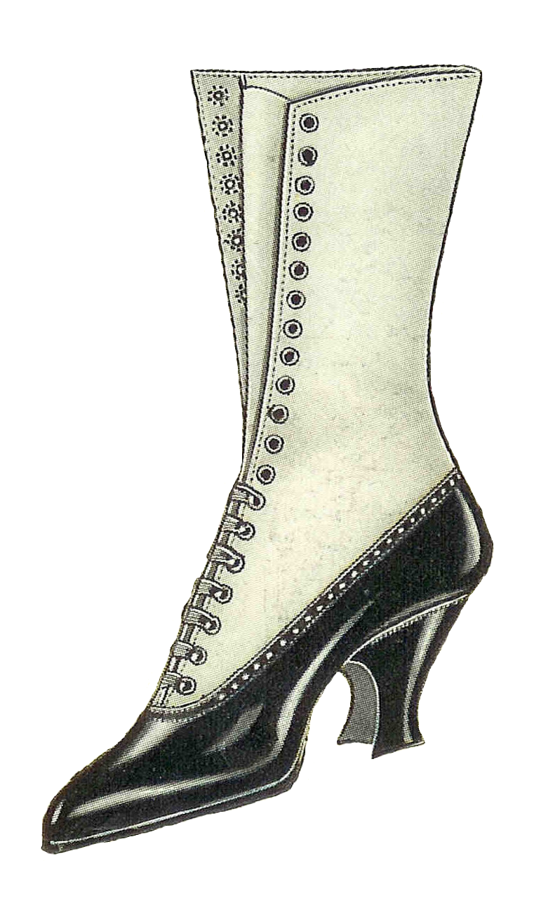 Free Fashion Clip Art  Antique Women S Shoe Fashion 1915 2 Boots