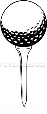 Golf Ball On Tee View Large Clip Art Graphic