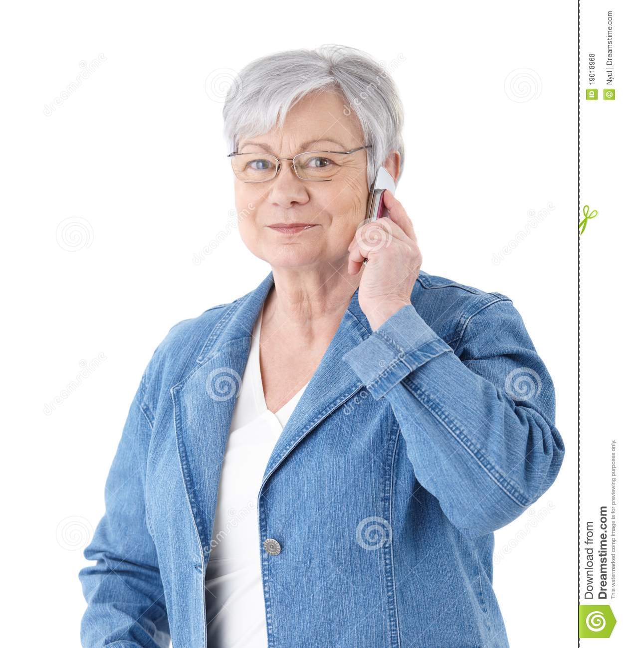 Modern Senior Lady On Mobile Phone Royalty Free Stock Photos   Image