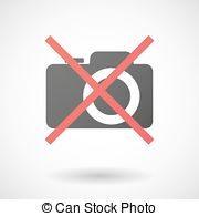 Not Allowed Icon With A Photo Camera   Illustration Of A Not
