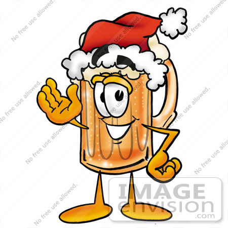 Santa Drinking Beer Clipart  23010 Clip Art Graphic Of A