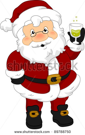 Santa Drinking Beer Clipart Illustration Of Santa Claus