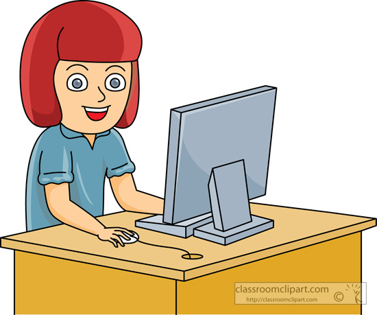 School   Student At Computer Station   Classroom Clipart
