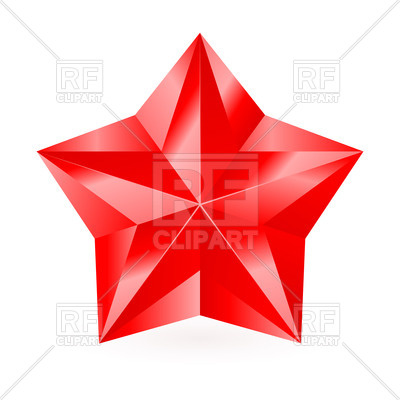 Shiny Five Pointed Red Star On White Background Signs Symbols Maps