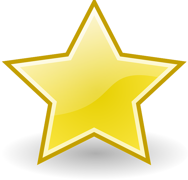 Star Yellow Cartoon Golden Sheriff Badge Stars