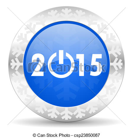 Stock Illustration Of New Year 2015 Blue Icon Christmas Button New