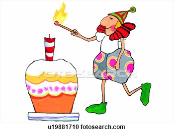 Stock Illustrations Of Cake Match Fire Watercolor Birthday Candle