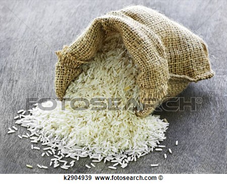 Stock Photograph   Long Grain Rice In Burlap Sack  Fotosearch   Search