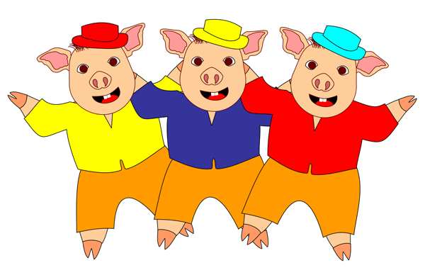 Three Dancing Pigs   Free Art For Christians