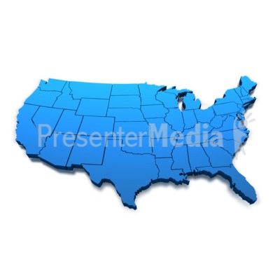 United States Blue Map Outline   Signs And Symbols   Great Clipart For