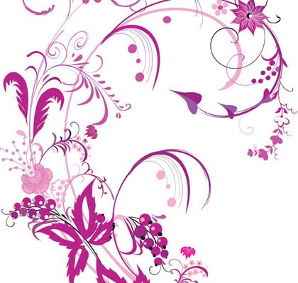 Vector Graphic   Purple Swirls And Flowers   Free Vector Graphics
