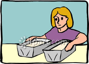 Woman Baking Bread   Royalty Free Clipart Picture