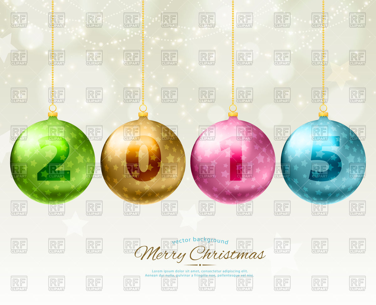 Year 2015 On Christmas Balls   New Year Card 47503 Holiday