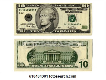 10 Dollar Bill Clip Art Stock Photography   Front