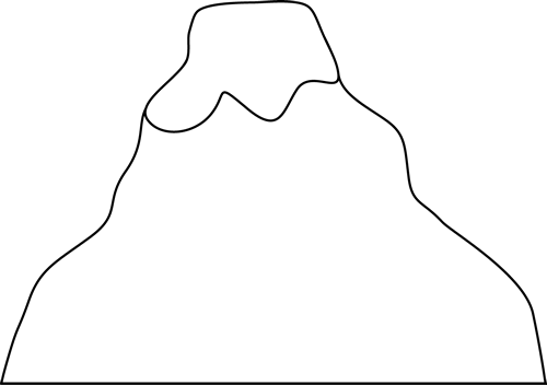 Black And White Volcano Clip Art Image   Black And White Volcano With