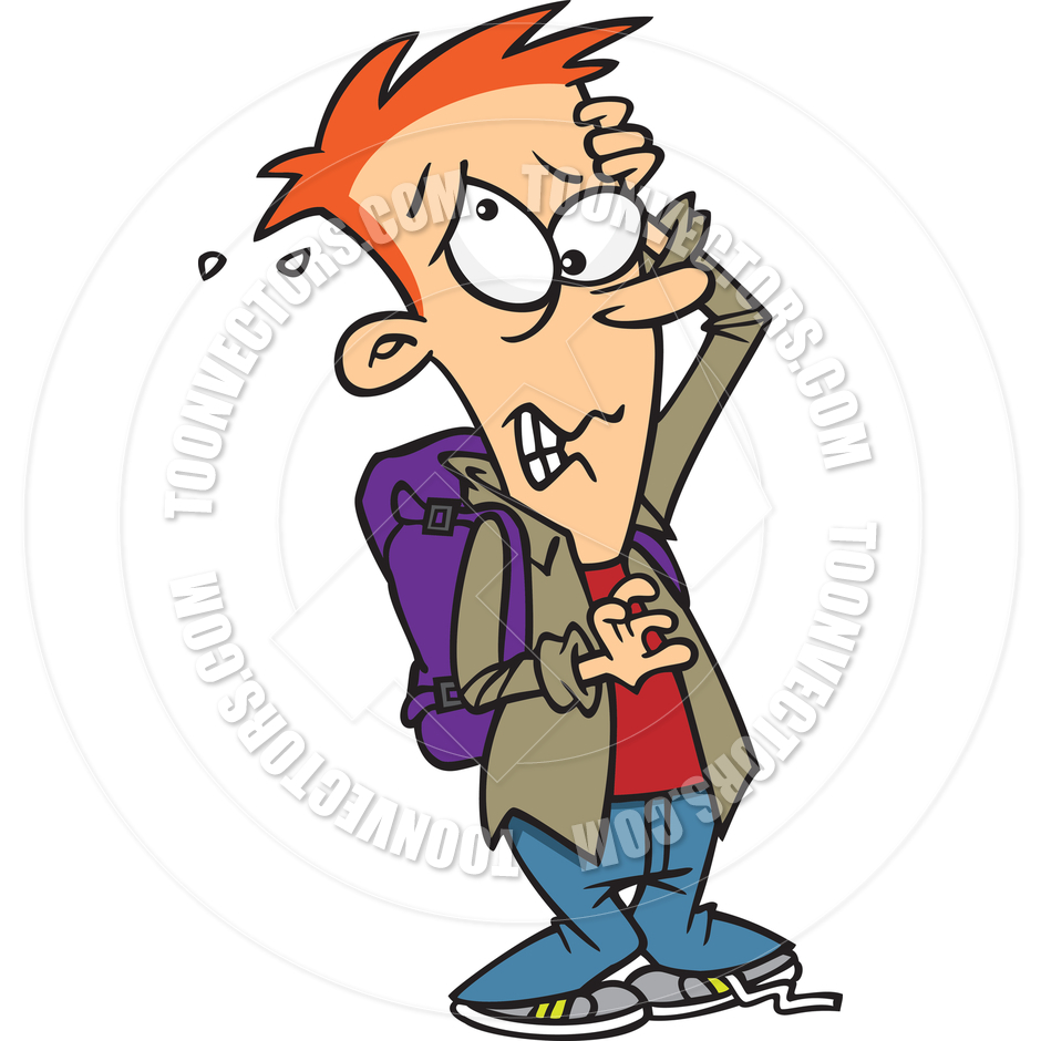 Cartoon Student Stressed Out By Ron Leishman   Toon Vectors Eps  12501