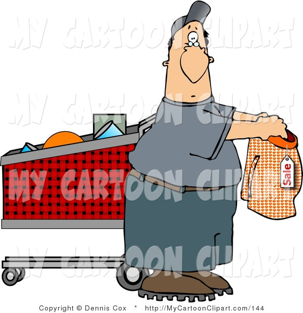 Clip Art Of A Man Clothes Shopping For Underwear By Djart    144