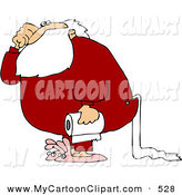 Clip Art Of Santa Claus Carrying A Roll Of Toilet Paper By Dennis Cox