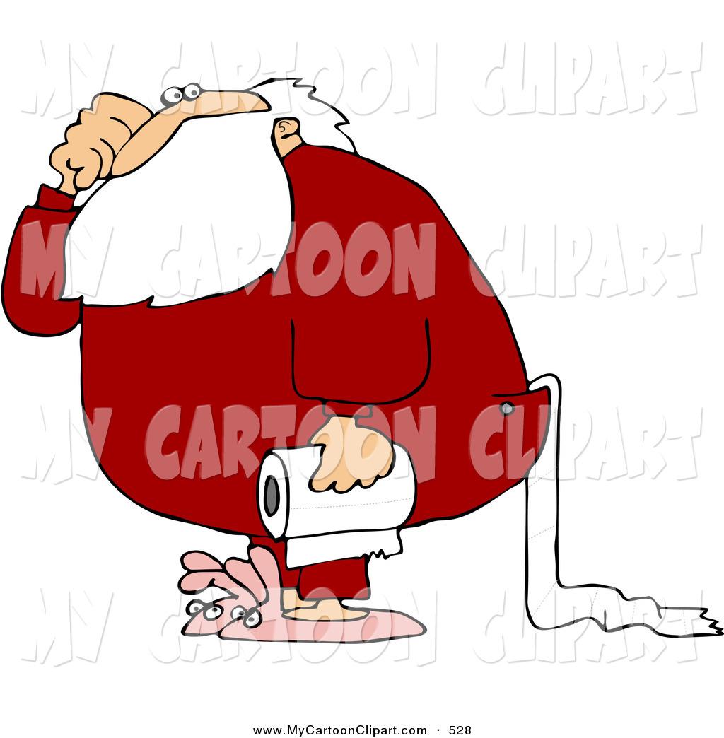 Clip Art Of Santa Claus Carrying A Roll Of Toilet Paper By Djart