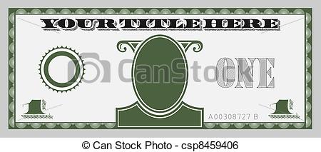 Clip Art Vector Of One Dollar Bill Csp8459406   Search Clipart