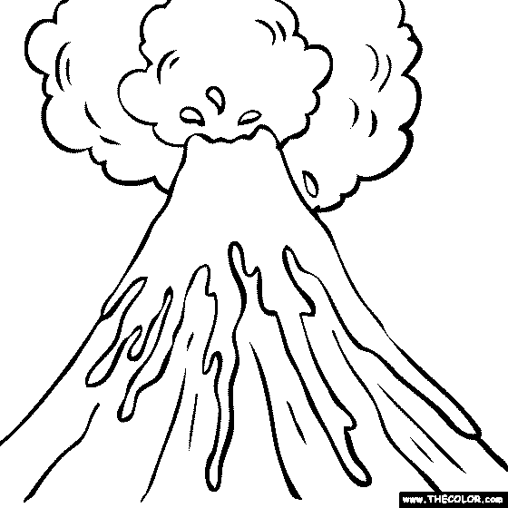 Coloring Pages   Coloring Picture Of A Volcano   Free Volcano Coloring