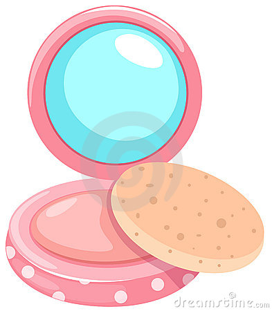 Cosmetic Powder Compact With Puff Stock Image   Image  13848161
