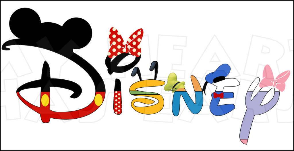 Disney In A Word Fab Five Character Text Instant Download Digital Clip