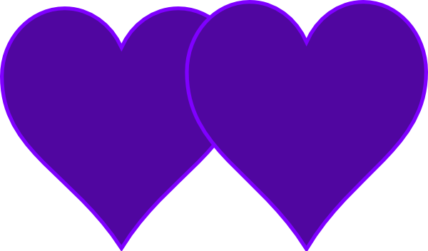 Double Lined Purple Hearts Clip Art At Clker Com   Vector Clip Art
