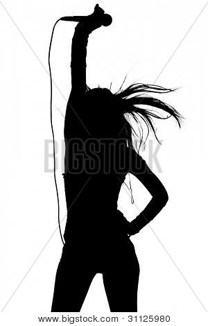 Female Singing Silhouette Stock Photo   Stock Images   Bigstock