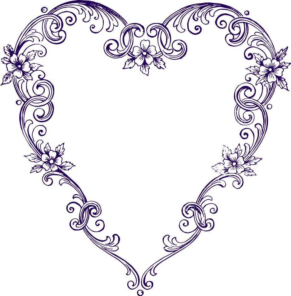 Images   Fancy Vintage Purple Heart Clip Art   Clip Art Department