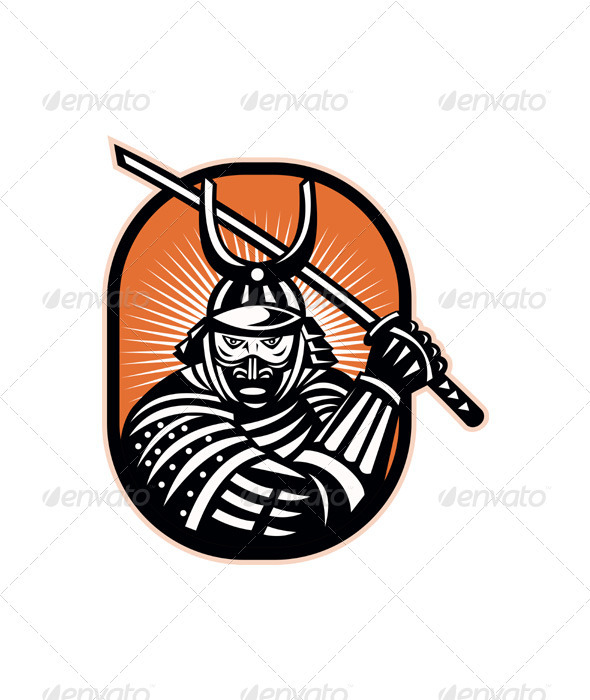 Japanese Samurai Warrior Sword Retro   People Characters
