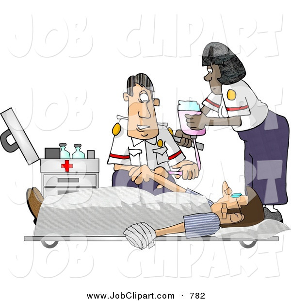 Job Clip Art Of A Helpful Emergency Medical Technicians  Emts